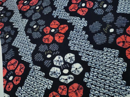 平和屋着物∴夏物 浴衣 有松鳴海絞り 舞花文 綿 逸品 CAAW1069ng