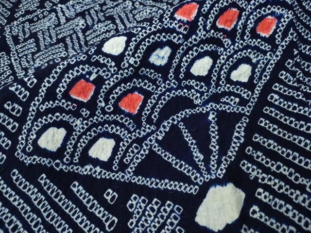 平和屋着物∴夏物 浴衣 有松鳴海絞り 扇面重ね吉祥文 綿 逸品 CAAW1072ng