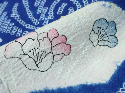 平和屋着物∴夏物 浴衣 有松鳴海絞り 乱菊 地紙花文 綿 逸品 CAAW1079ng