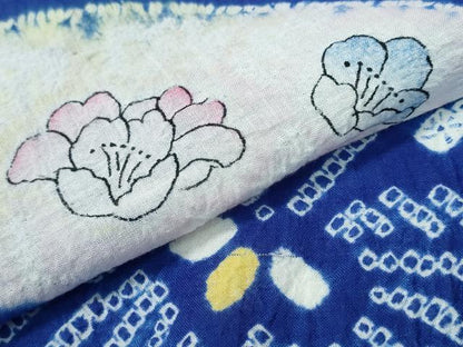 平和屋着物∴夏物 浴衣 有松鳴海絞り 乱菊 地紙花文 綿 逸品 CAAW1079ng