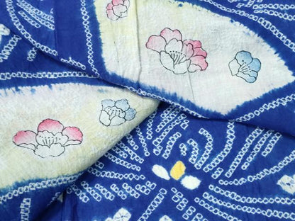 平和屋着物∴夏物 浴衣 有松鳴海絞り 乱菊 地紙花文 綿 逸品 CAAW1079ng