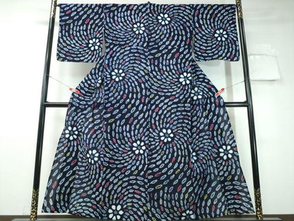 平和屋着物∴夏物 浴衣 有松鳴海絞り 花火 綿 逸品 CAAW1081ng