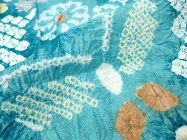 平和屋着物∴夏物 浴衣 有松鳴海絞り 舞蝶菊文 綿 逸品 CAAW1082ng