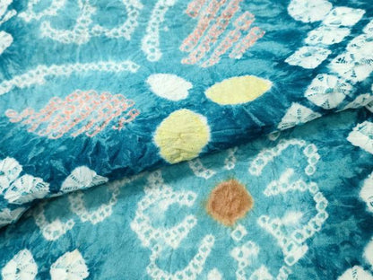 平和屋着物∴夏物 浴衣 有松鳴海絞り 舞蝶菊文 綿 逸品 CAAW1082ng