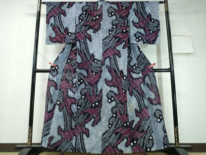 平和屋着物∴夏物 浴衣 有松鳴海絞り 草木文 綿 逸品 CAAW1083ng