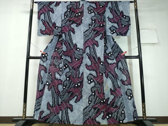 平和屋着物∴夏物 浴衣 有松鳴海絞り 草木文 綿 逸品 CAAW1083ng