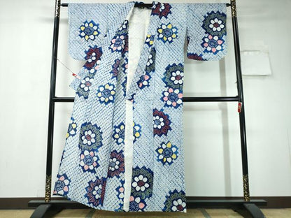 平和屋着物∴夏物 浴衣 有松鳴海絞り 舞花文 綿 逸品 CAAW1084ng