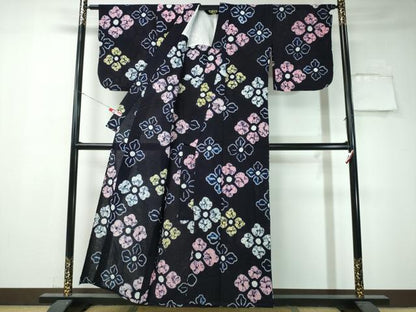 平和屋着物∴夏物 浴衣 有松鳴海絞り 舞花文 綿 逸品 CAAW1085ng