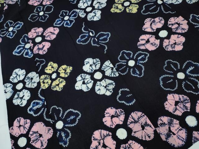 平和屋着物∴夏物 浴衣 有松鳴海絞り 舞花文 綿 逸品 CAAW1085ng