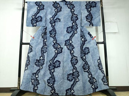 平和屋着物∴夏物 浴衣 有松鳴海絞り 南天文 綿 逸品 CAAW1089ng