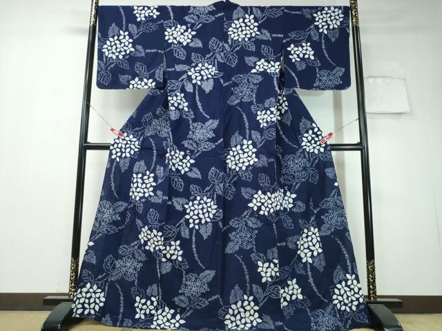 平和屋着物∴夏物 浴衣 有松鳴海絞り 紫陽花 綿 逸品 CAAW1090ng