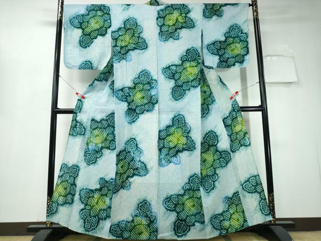 平和屋着物∴夏物 浴衣 有松鳴海絞り 舞花文 綿 逸品 CAAW1092ng