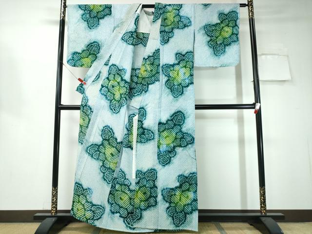 平和屋着物∴夏物 浴衣 有松鳴海絞り 舞花文 綿 逸品 CAAW1092ng