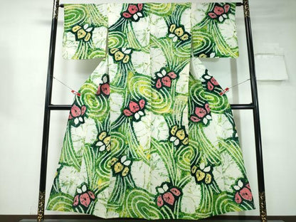 平和屋着物∴夏物 浴衣 有松鳴海絞り 流水杜若 綿 逸品 CAAW1094ng