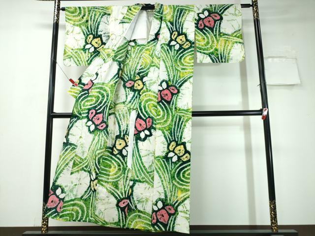 平和屋着物∴夏物 浴衣 有松鳴海絞り 流水杜若 綿 逸品 CAAW1094ng