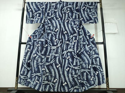 平和屋着物∴夏物 浴衣 有松鳴海絞り 蜻蛉 トンボ 流水文 綿 逸品 CAAW1096ng