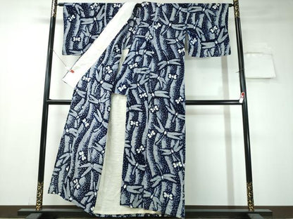 平和屋着物∴夏物 浴衣 有松鳴海絞り 蜻蛉 トンボ 流水文 綿 逸品 CAAW1096ng