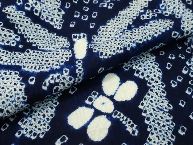 平和屋着物∴夏物 浴衣 有松鳴海絞り 蜻蛉 トンボ 流水文 綿 逸品 CAAW1096ng