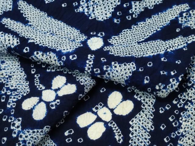 平和屋着物∴夏物 浴衣 有松鳴海絞り 蜻蛉 トンボ 流水文 綿 逸品 CAAW1096ng