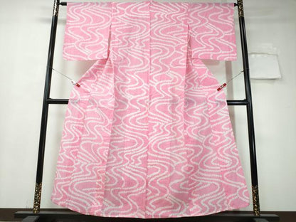 平和屋着物∴夏物 浴衣 有松鳴海絞り 流水文 綿 逸品 CAAW1097ng