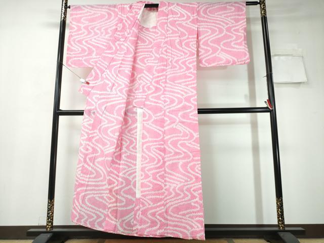 平和屋着物∴夏物 浴衣 有松鳴海絞り 流水文 綿 逸品 CAAW1097ng