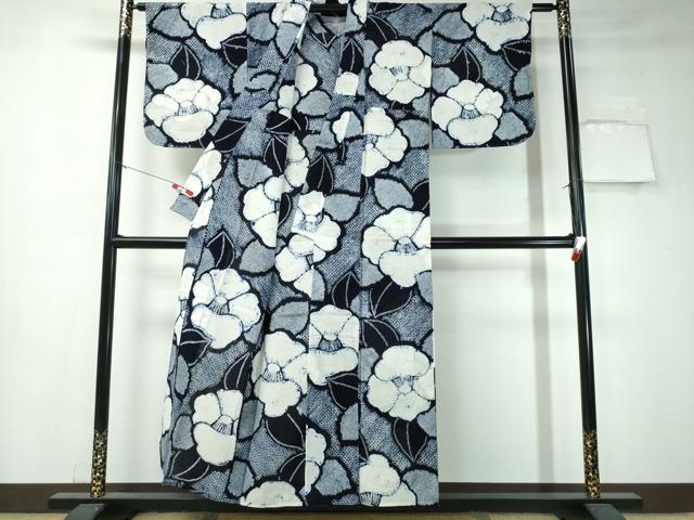 平和屋着物∴夏物 浴衣 有松鳴海絞り 椿 綿 逸品 未使用 CAAW1098ng