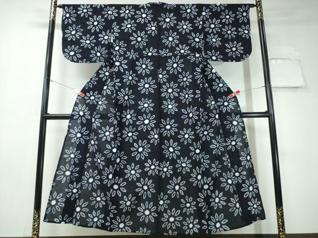 平和屋着物∴夏物 浴衣 有松鳴海絞り 舞菊文 綿 逸品 CAAW1099ng