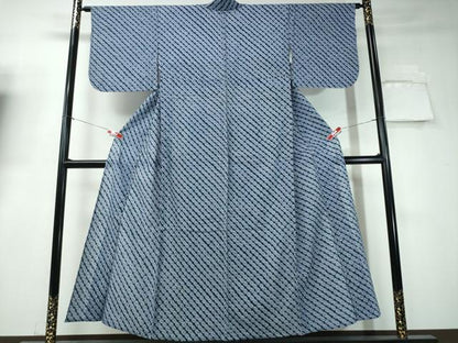 平和屋着物∴夏物 浴衣 有松鳴海絞り 蜘蛛絞り 斜線花文 綿 逸品 CAAW1100ng