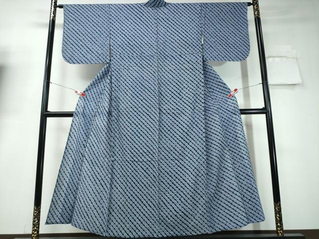 平和屋着物∴夏物 浴衣 有松鳴海絞り 蜘蛛絞り 斜線花文 綿 逸品 CAAW1100ng