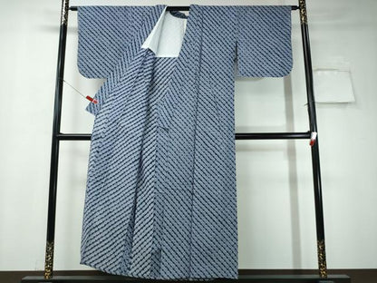 平和屋着物∴夏物 浴衣 有松鳴海絞り 蜘蛛絞り 斜線花文 綿 逸品 CAAW1100ng