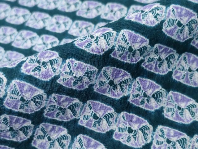 平和屋着物∴夏物 浴衣 有松鳴海絞り 蜘蛛絞り 斜線花文 綿 逸品 CAAW1100ng