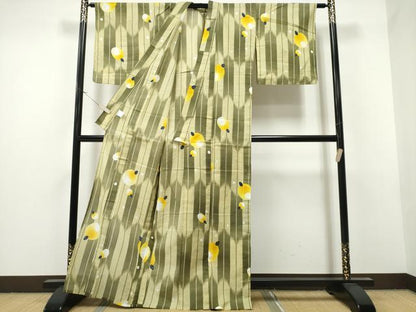 平和屋着物∴夏物 浴衣 綿紅梅 蛍 ホタル 矢羽根文 綿 逸品 CAAW1105ng