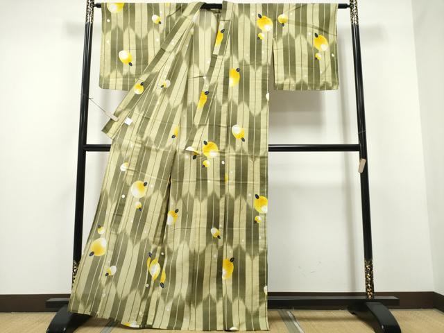 平和屋着物∴夏物 浴衣 綿紅梅 蛍 ホタル 矢羽根文 綿 逸品 CAAW1105ng