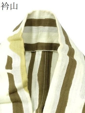 平和屋着物∴夏物 浴衣 縦綿絽 猫 竹縞 綿 逸品 CAAW1106ng