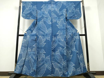 平和屋着物∴夏物 浴衣 綿紅梅 舞蝶文 綿 逸品 CAAW1107ng
