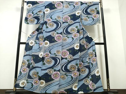 平和屋着物∴夏物 浴衣 綿紅梅 流水舞花文 綿 逸品 CAAW1109ng