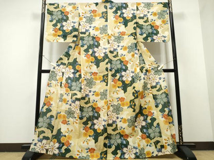 平和屋着物∴夏物 浴衣 綿紅梅 立波舞桜 綿 逸品 CAAW1110ng