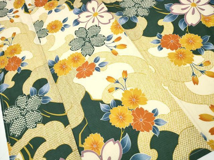 平和屋着物∴夏物 浴衣 綿紅梅 立波舞桜 綿 逸品 CAAW1110ng