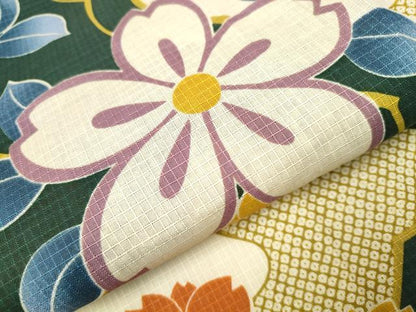 平和屋着物∴夏物 浴衣 綿紅梅 立波舞桜 綿 逸品 CAAW1110ng