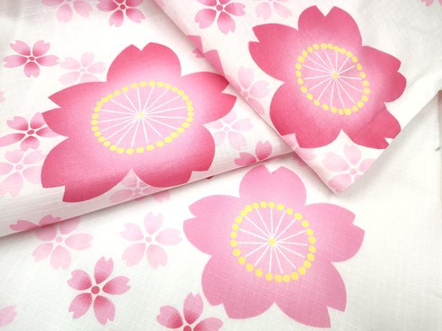 平和屋着物∴夏物 浴衣 綿紅梅 舞桜 綿 逸品 CAAW1111ng