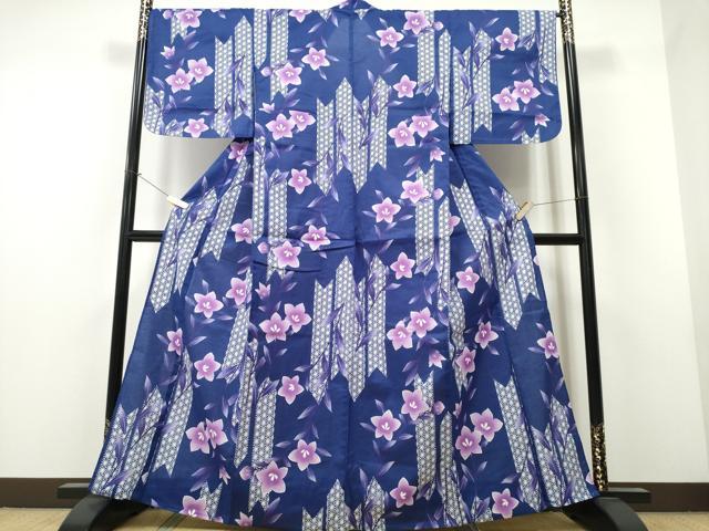 平和屋着物∴夏物 浴衣 綿紅梅 草花文 逸品 CAAW1112ng
