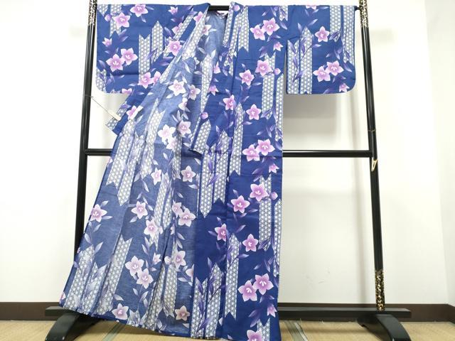 平和屋着物∴夏物 浴衣 綿紅梅 草花文 逸品 CAAW1112ng