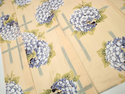平和屋着物∴夏物 浴衣 綿紅梅 竹縞 紫陽花 逸品 CAAW1113ng