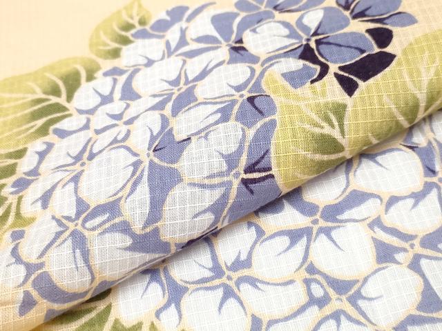 平和屋着物∴夏物 浴衣 綿紅梅 竹縞 紫陽花 逸品 CAAW1113ng