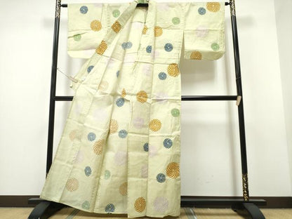 平和屋着物∴夏物 浴衣 綿紅梅 捻じ菊文 綿 逸品 CAAW1114ng