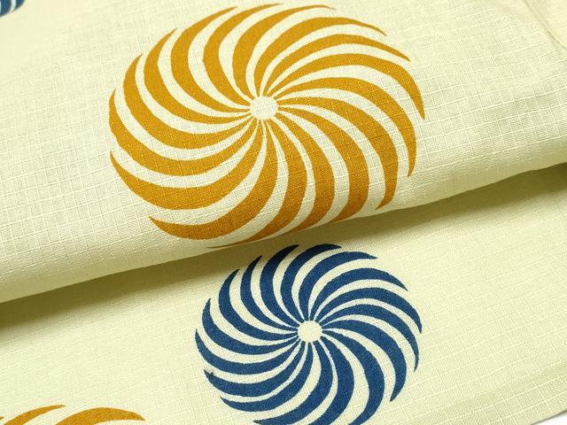 平和屋着物∴夏物 浴衣 綿紅梅 捻じ菊文 綿 逸品 CAAW1114ng