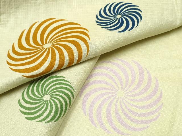 平和屋着物∴夏物 浴衣 綿紅梅 捻じ菊文 綿 逸品 CAAW1114ng