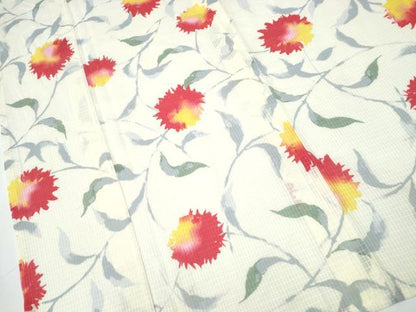 平和屋着物∴夏物 浴衣 綿紅梅 草花文 綿 逸品 CAAW1116ng