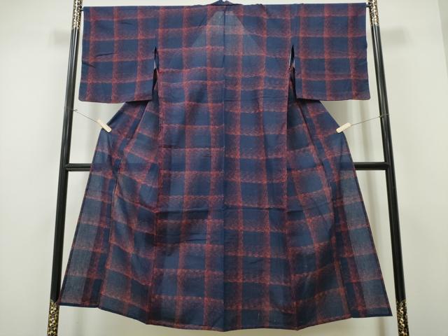 平和屋着物∴夏物 阿波しじら織 浴衣 格子柄 綿 逸品 CAAW1120ng