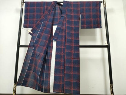 平和屋着物∴夏物 阿波しじら織 浴衣 格子柄 綿 逸品 CAAW1120ng